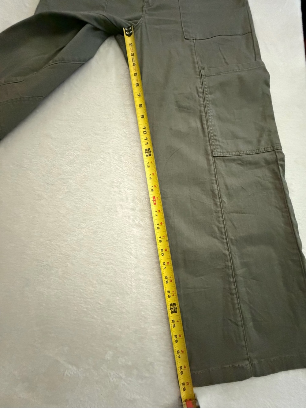 Celebrity Pink Wide Leg Olive Cotton Cargo Pants, Size 13/31 - Picture 9 of 14
